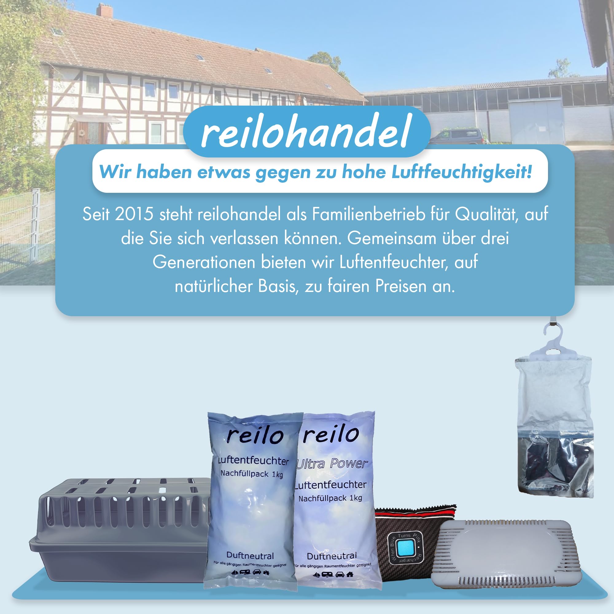 2x XXL Raumentfeuchterbox und 10x 1kg Ultrapower Luftentfeuchtergranulat, Luftentfeuchter-Komplettset, Raumentfeuchter im Vliesbeutel, Staffelpreis, für Auto, Schlafzimmer, Keller