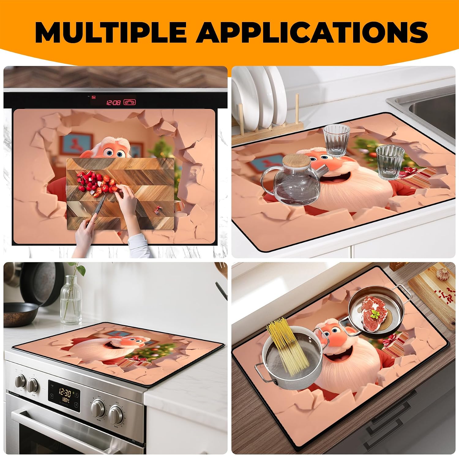 Heat-Resistant Glass Stove Top Cover with Anti-Slip Rubber Coating – 28.5x20.5 Inch Electric Stove Protector, Scratch-Resistant, Expands Counter Space (doorway, 28.5"L x 20.5"W)
