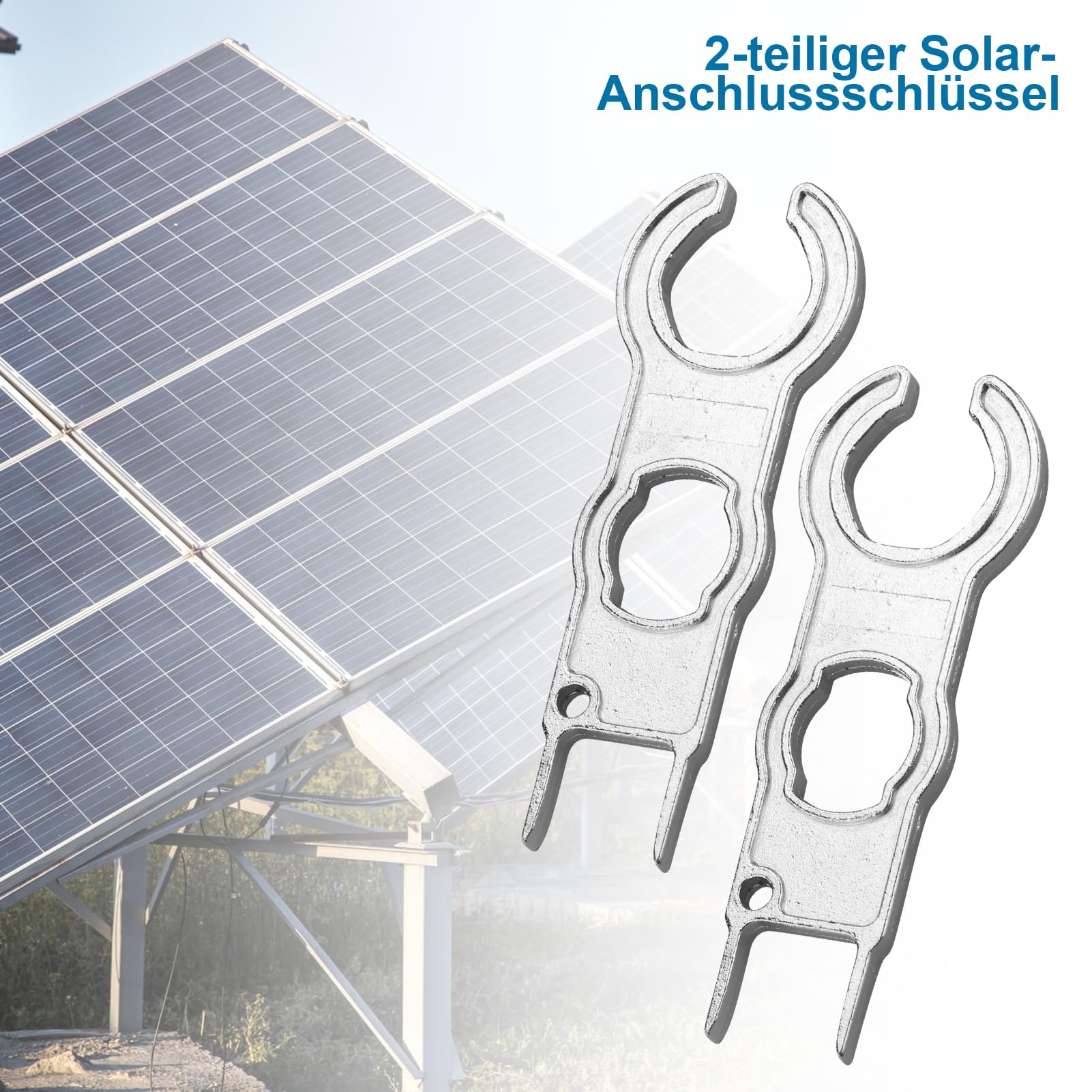 2 pezzi Chiave per Connettori Pannello Solare, in alluminio, per connettori MC4, chiavi inglesi,con portachiavi in metallo