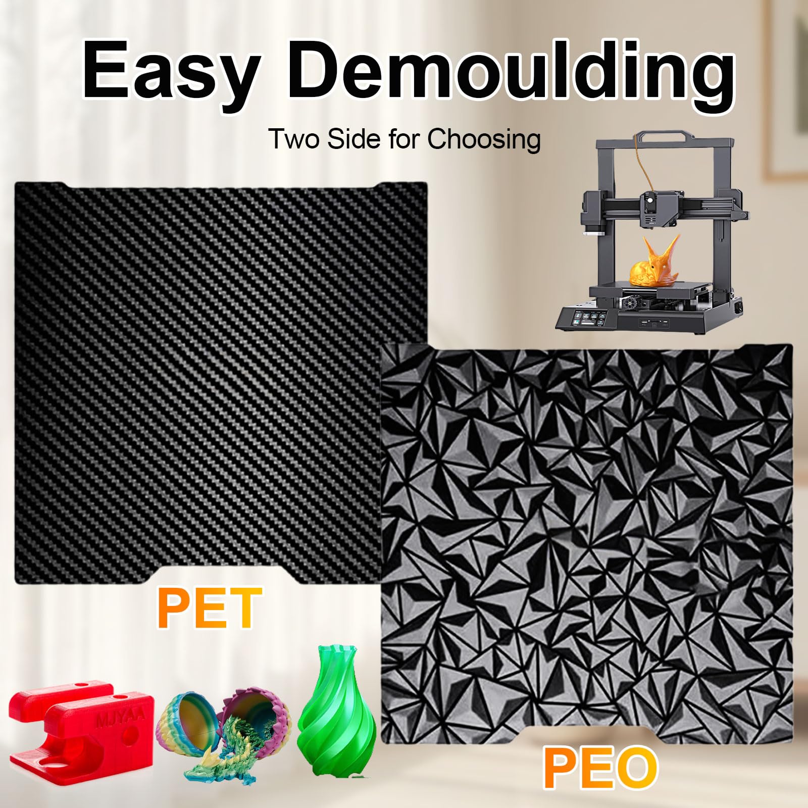 PEO PET płyta drukarska do Bambulab H2D, PEO PET H2D, płyta drukująca 355 x 325 mm, dwustronna, teksturowana, PEO + PET do drukarki 3D, elastyczna sprężyna stalowa płyta do druku Bambu Lab H2D