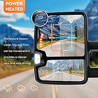 Vista 6 de Youxmoto Espejos de remolque aptos para Chevy 14-18 para GMC; Sierra Silverado 1500 2500HD 3500HD 2014-2018 Espejos de camioneta con calefacción