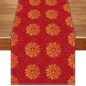 Diwali Decorations for Home Diwali Table Runner Indian Festival of Lights Decorations and Supplies for Home 13 X 72 Inch