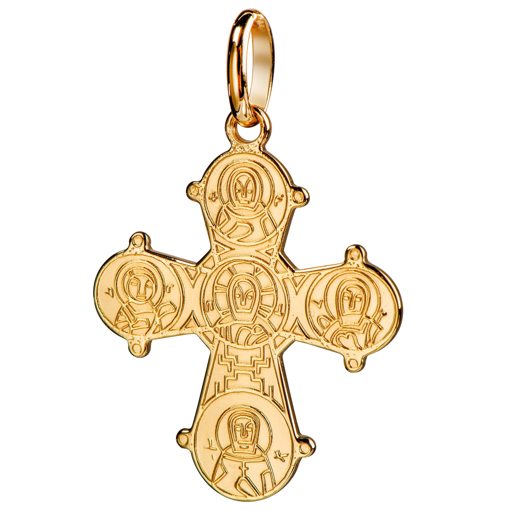 Dagmar Kreuz-Anhänger Gold mit Panzer-Kette als Goldkreuz und Kreuzkette mit Schmuck-Etui