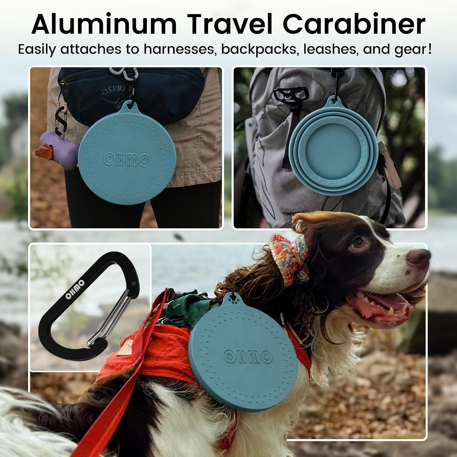 OHMO Spill Proof Collapsible Dog Bowl, 34oz Portable Dog Water Bowl image 5