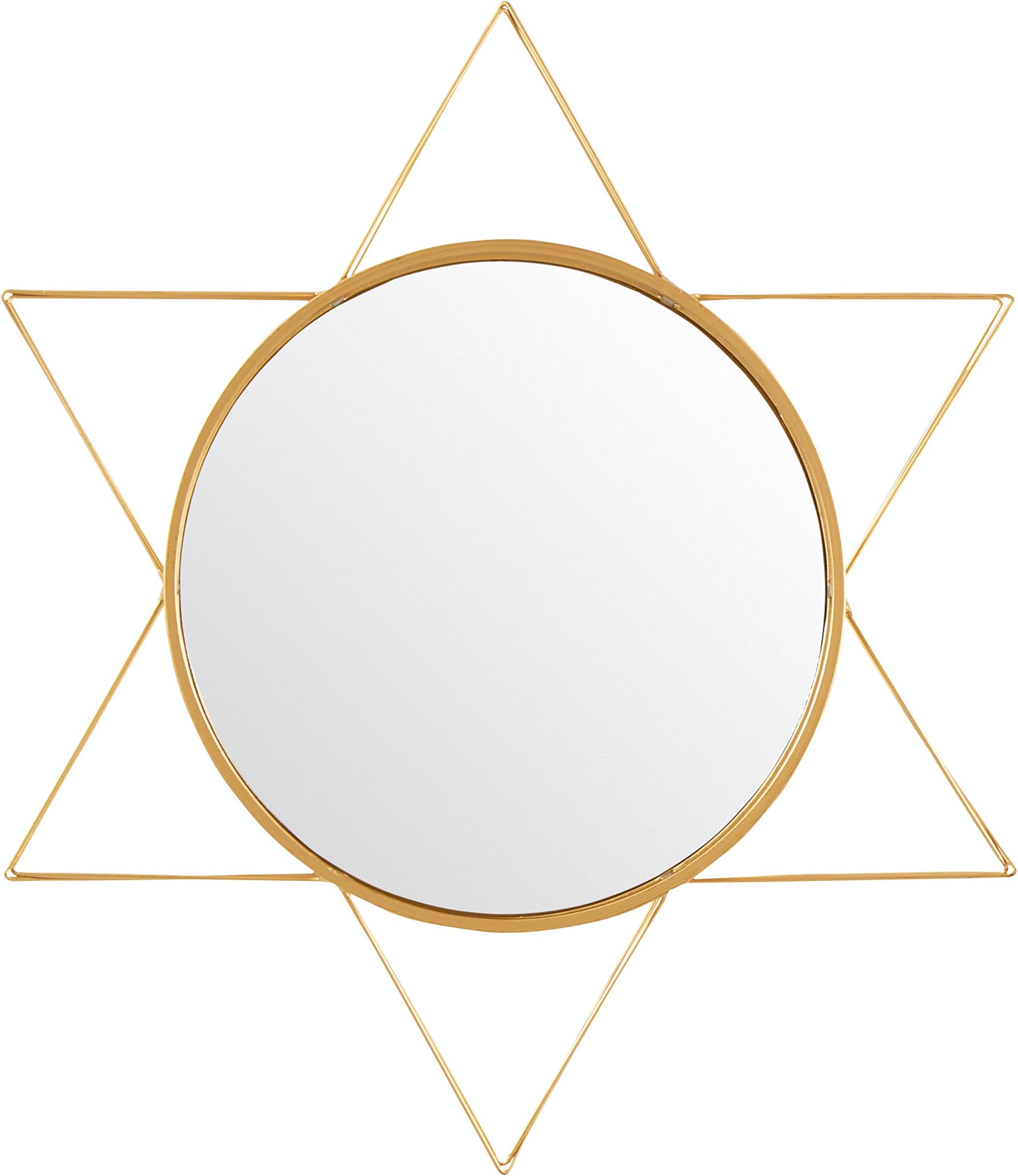 Amazon Brand – Rivet Modern 3-D Star Shaped Metal Mirror Home Decor, 22.5 Inch Height, Gold Finish
