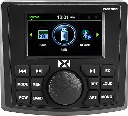 Miniatura 3 de NVX Estéreo marino estilo calibre VMPS35 con Bluetooth y una pantalla TFT ultra brillante a todo color de 3 pulgadas, perfecto para barcos, UTV y