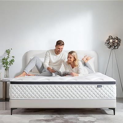Queen Mattress, 12 Inch Queen Size Mattress in a Box,Memory Foam Hybrid Mattresses,with Individual Pocket Spring for Motion Isolation & Silent Sleep, Pressure Relief,Colchones Queen