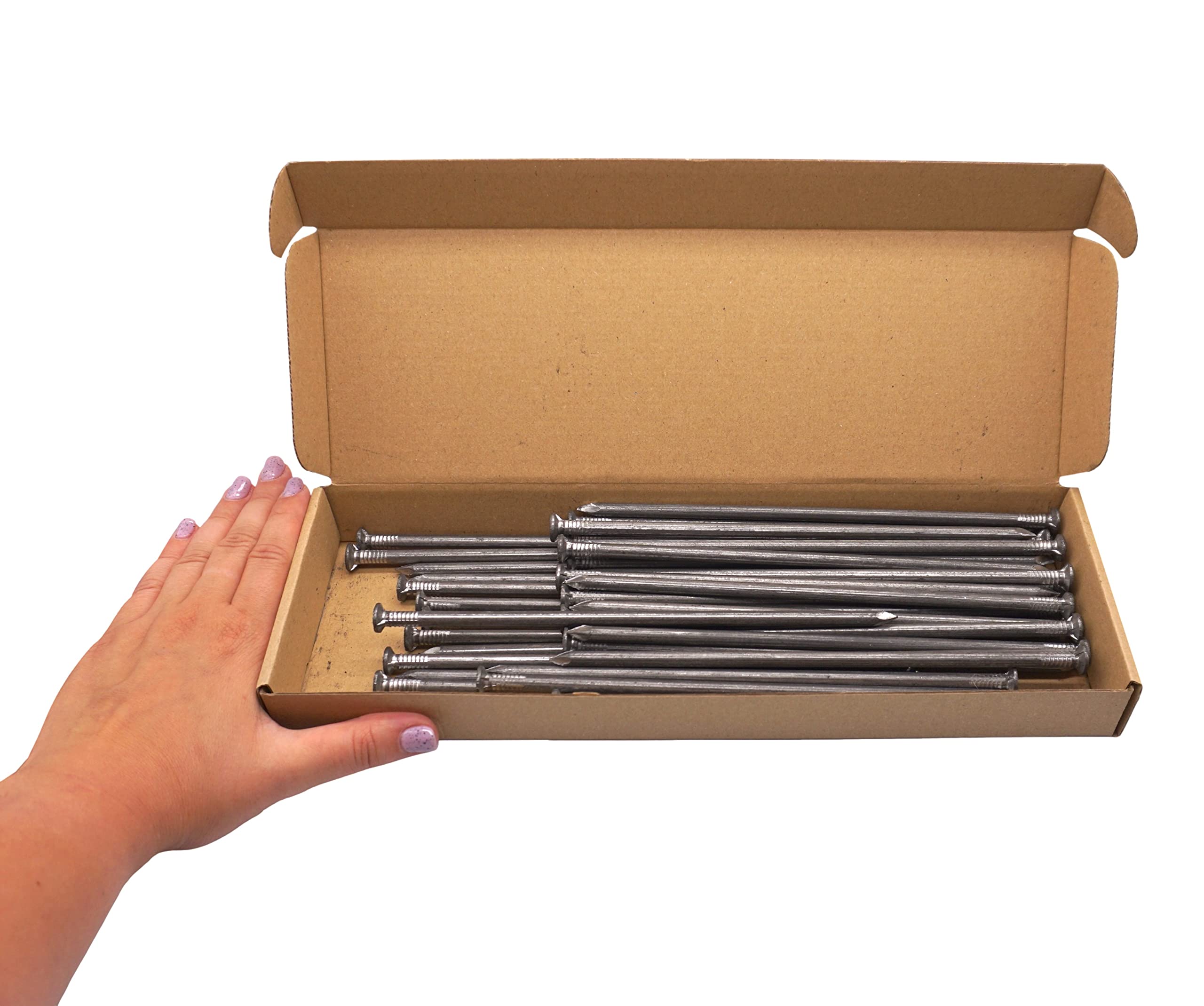SKIR'CO (40 pcs) Steel 6.0 x 200 mm Construction Nails, Flat Round Head, Multi-Purpose Common Wire Nails for Wood - Image 4