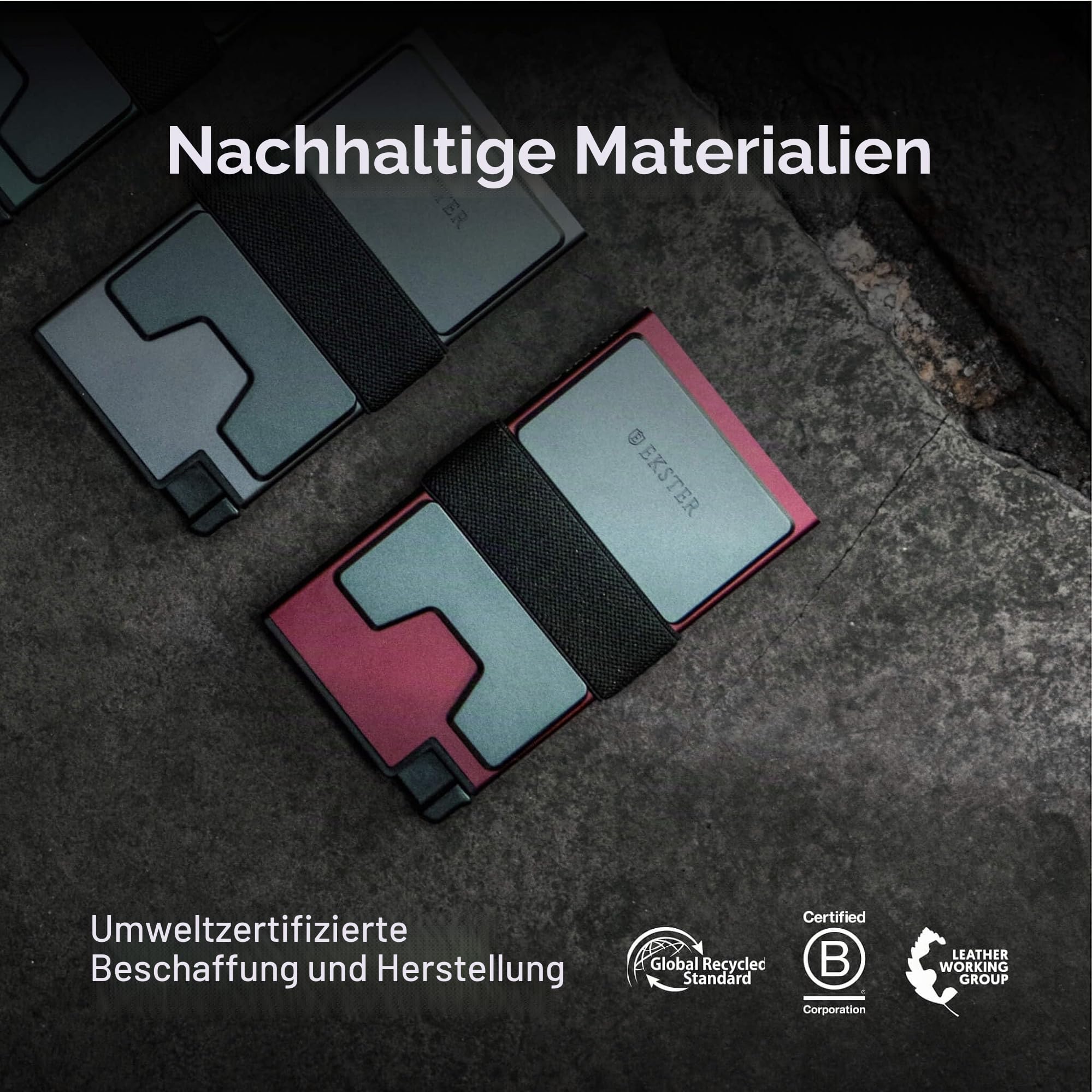 Ekster Aluminium RFID Blocker kartenetui Geldbeutel Herren | separiert und wirft einzelne Karten mit einem klick aus, stark und dennoch leicht mit viel Platz für Bank- und Visitenkarten (Redwood)