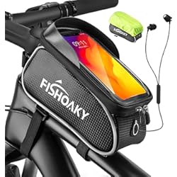 Bolso Bicicleta Delantero FISHOAKY Impermeable Funda de Soporte para Bicicleta y Motocicleta Soporte Universal con Sensible Pantalla táctil para iPhone X iPhone 8/7/SE/6S/6 SAMSUM teléfono