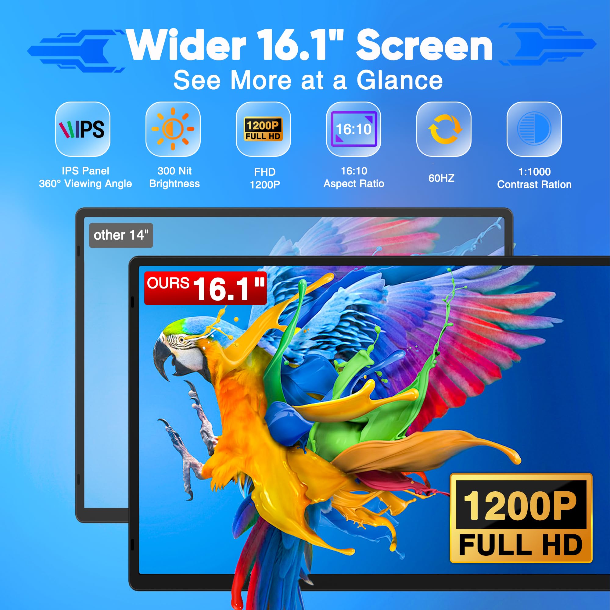 Laptop Screen Extender Portable 16.1