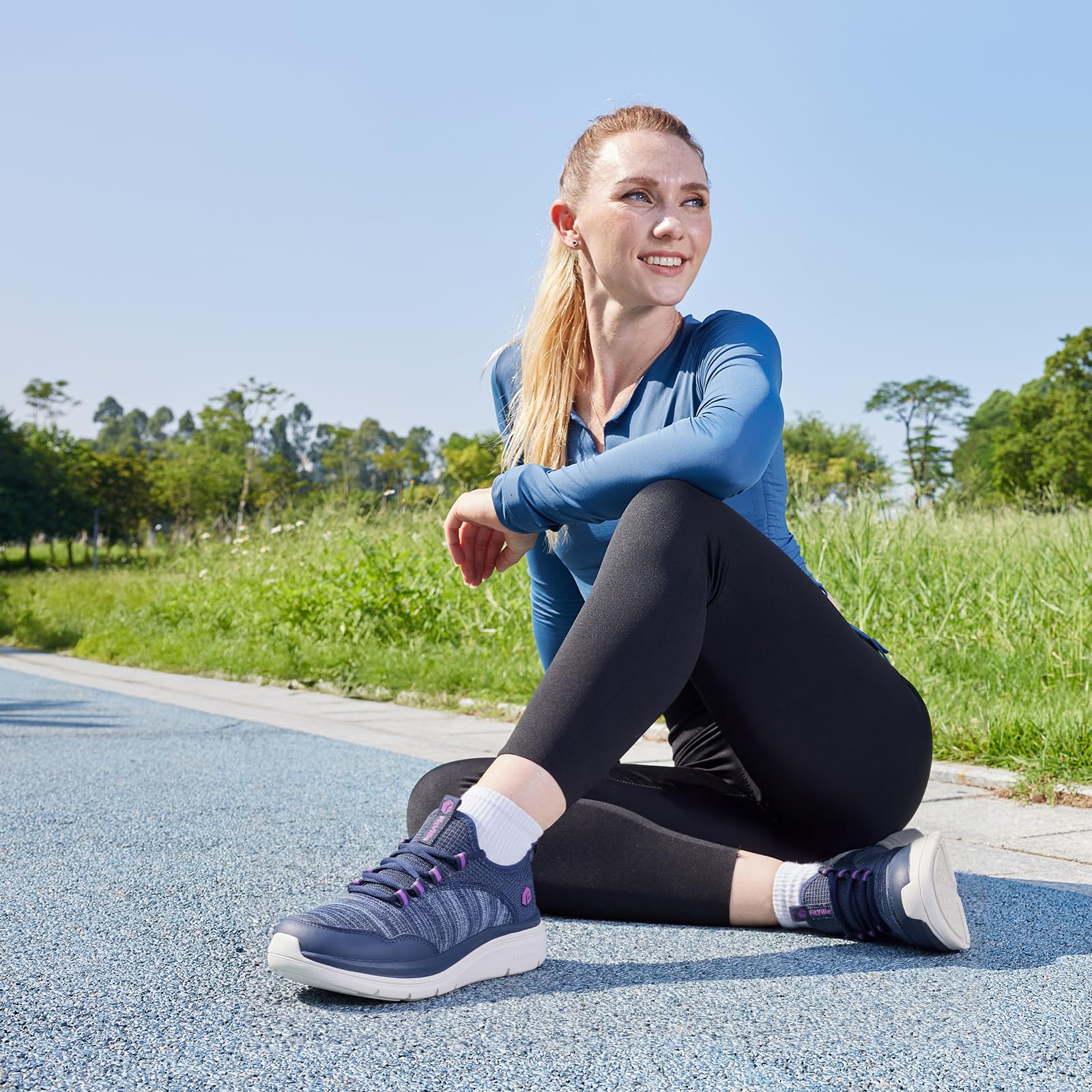 FitVille Zapatillas Anchos Caminar Mujer Zapatos Casual Sneakers Gimnasio Comodos Calzado Deportivas Ligeras