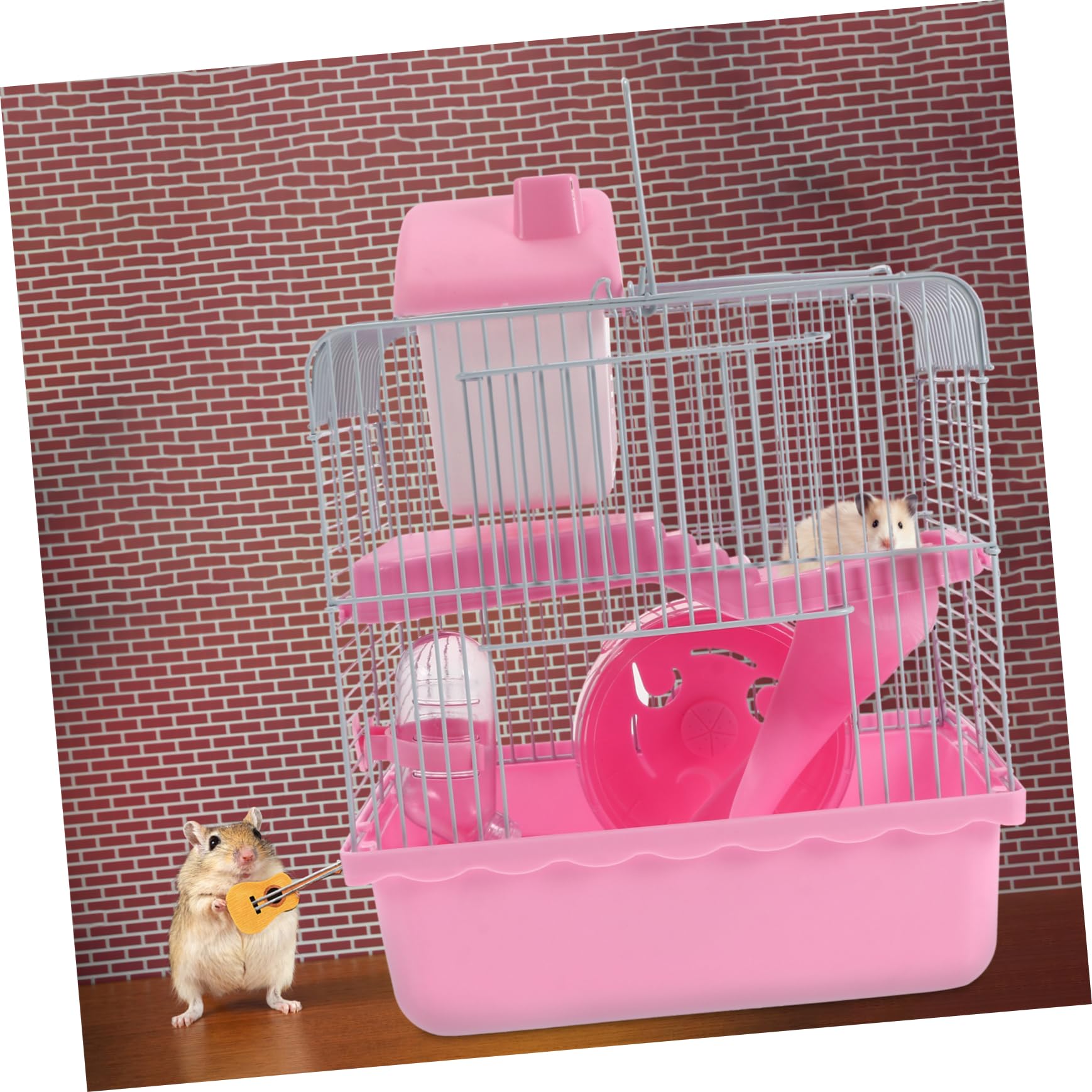 Toddmomy Cage à Hamster Double Couche en Plastique Rose, Petite Maison pour Hamster, Cachette pour Animaux de Compagnie, Jouet Rat, Usage Intérieur