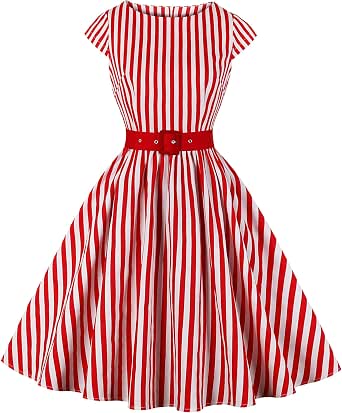 Robe Rockabilly Vintage Années 50 Femme – Manches 3/4, Motif Fleuré Élégant, Style Rétro Pin-up