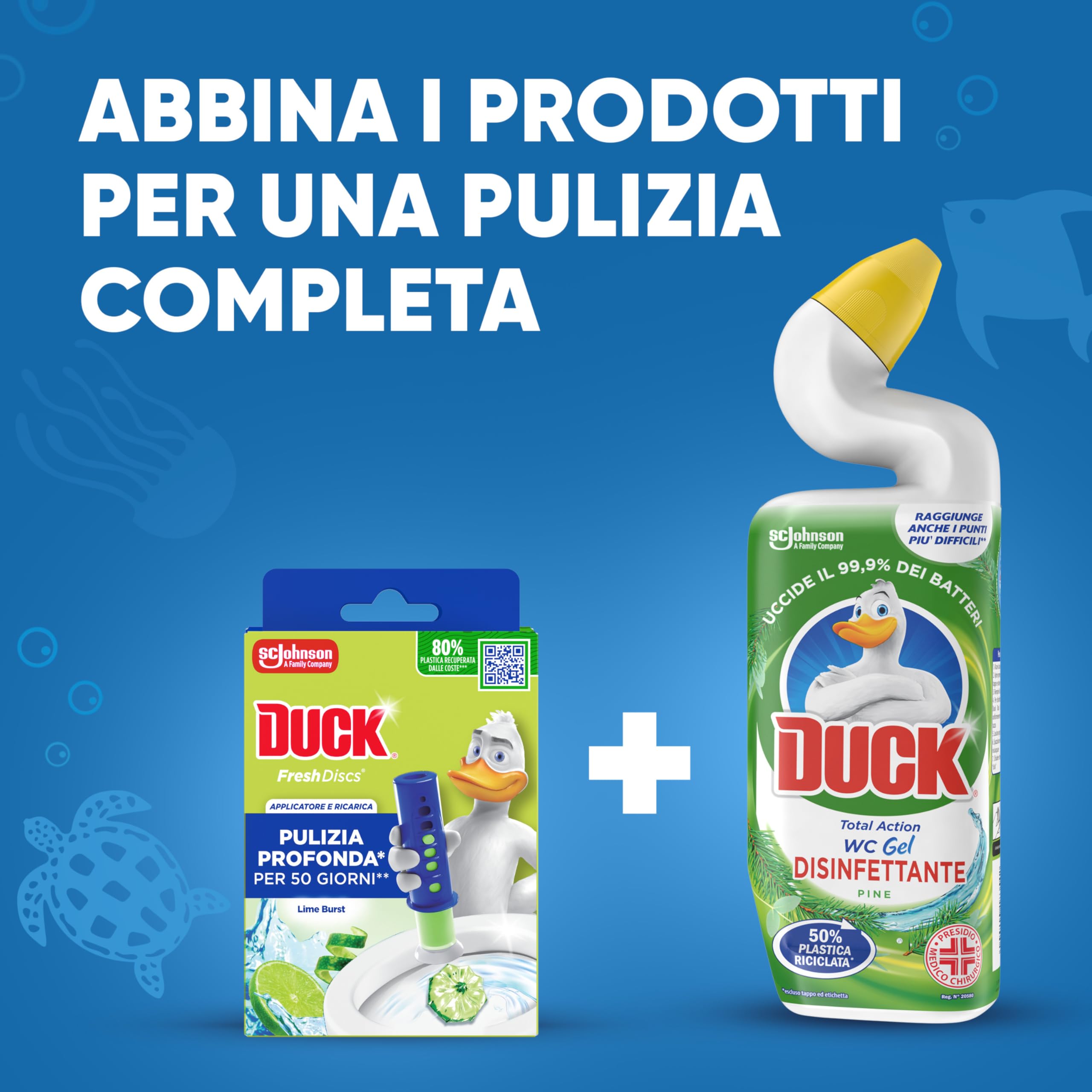 Duck Fresh Discs - Base per Dischi Gel Igienizzanti WC, Fragranza Lime - Formato Scorta 5 Applicatori, 30 Dischetti