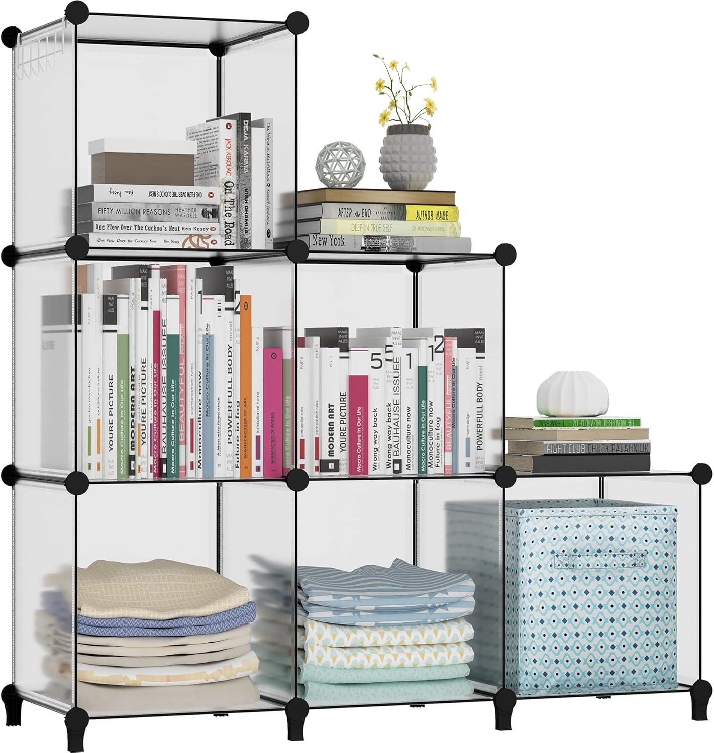 HOMIDEC Cube Bookcase, 6 Cube Storage Unit Bookshelf Storage Cube