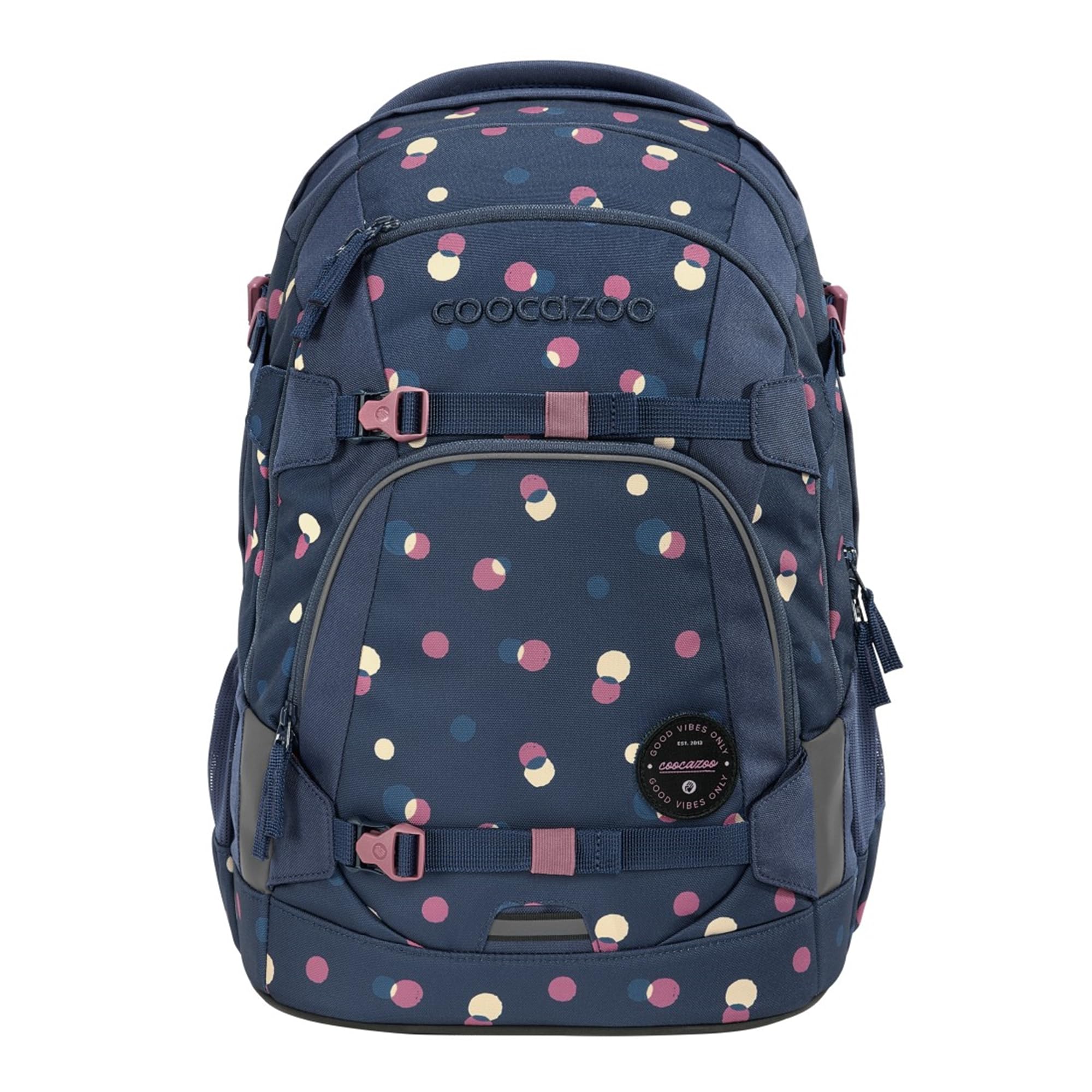 Coocazoo Schulrucksack-Set MATE „Bubble Dreams“ 3-tlg., schwarz, ergonomischer 30L Tornister, höhenverstellbar mit Hüftgurt für Kinder ab der 5. Klasse, inkl. Federmäppchen und Turnbeutel