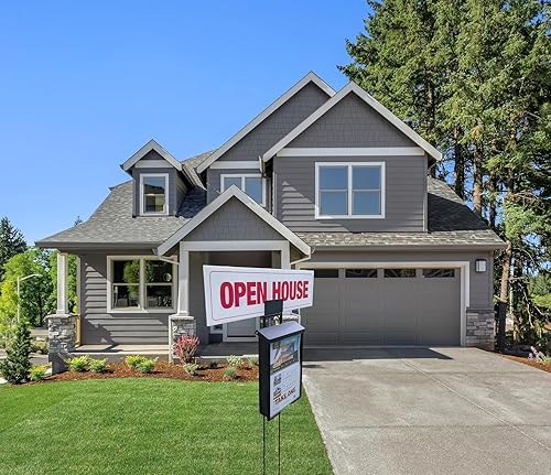 Miniatura 5 de Caja de folletos de bienes raíces para exteriores, estaca adjunta para patio, capacidad para 250 documentos de 8.5 x 11 pulgadas y 60 tarjetas de