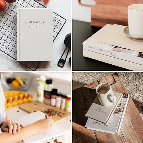 Miniatura 6 de Libro de recetas en blanco para escribir en tus propias recetas, cuaderno de diario familiar de cocina con plantillas de recetas para crear un libro