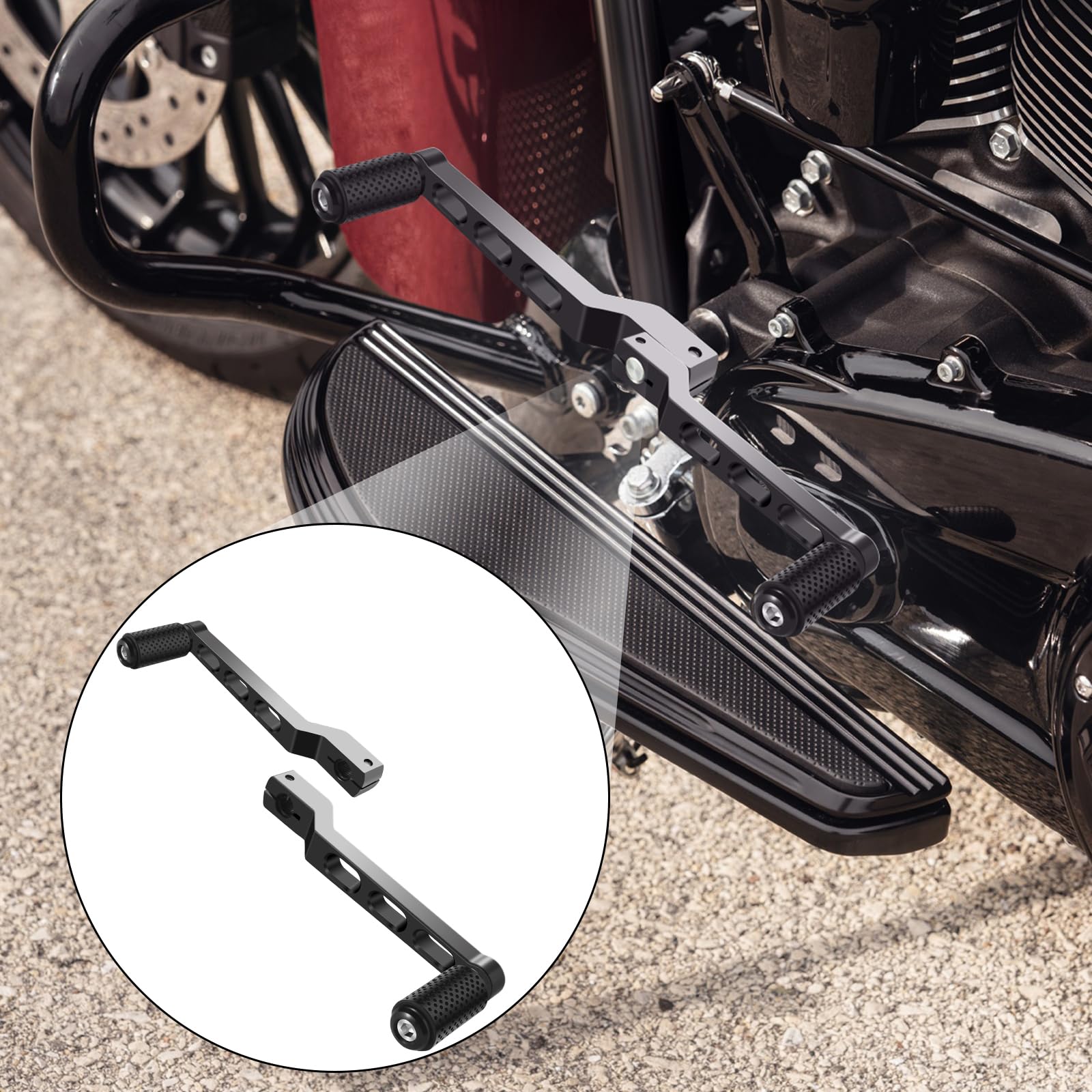 Motorrad Ferse Zehen Schalthebel Bremspedale Schalthebel für Harley Davidson Softail Touring Road Glide Street Glide Hebel Road King Glide Trikes Schalthebel Schwarz