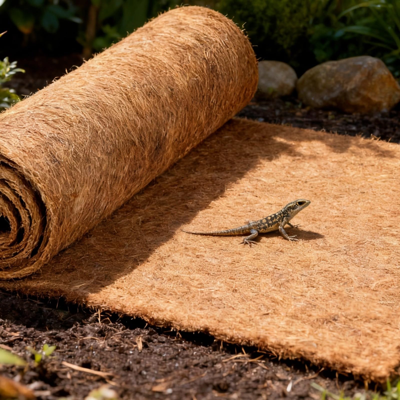 2 tappetini in fibra di cocco per rettili e piante, 90 x 40 cm, tappetino in fibra di cocco, resistente all'usura, antiscivolo, da giardino