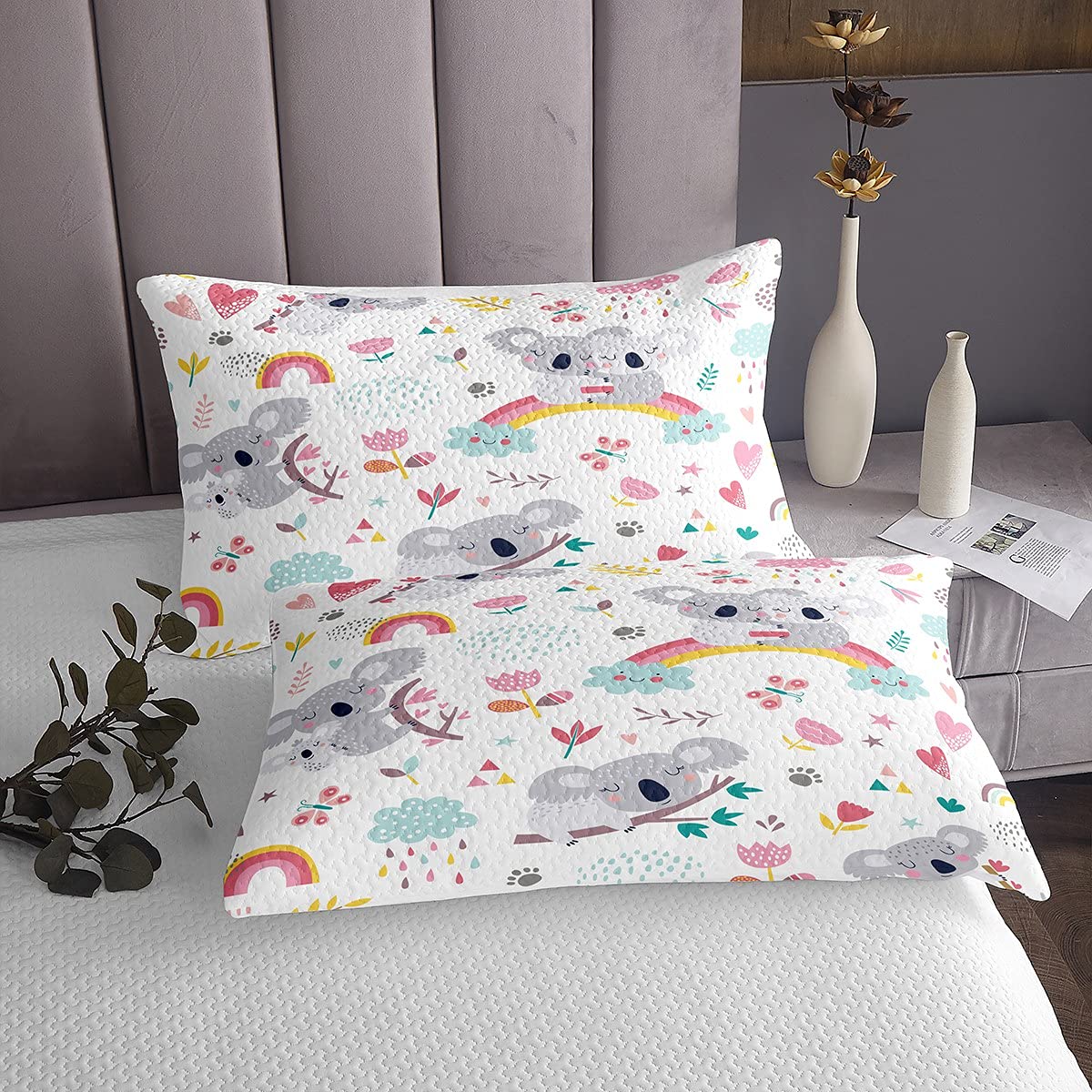 ANGIYUIN Set Biancheria Da Letto Bambini 6 Pezzi, Piumino Galaxy Arcobaleno Sfumato Con Glitter 3D, Morbida Microfibra, Per Ragazze E Ragazzi, Include Lenzuolo E Federe - 2