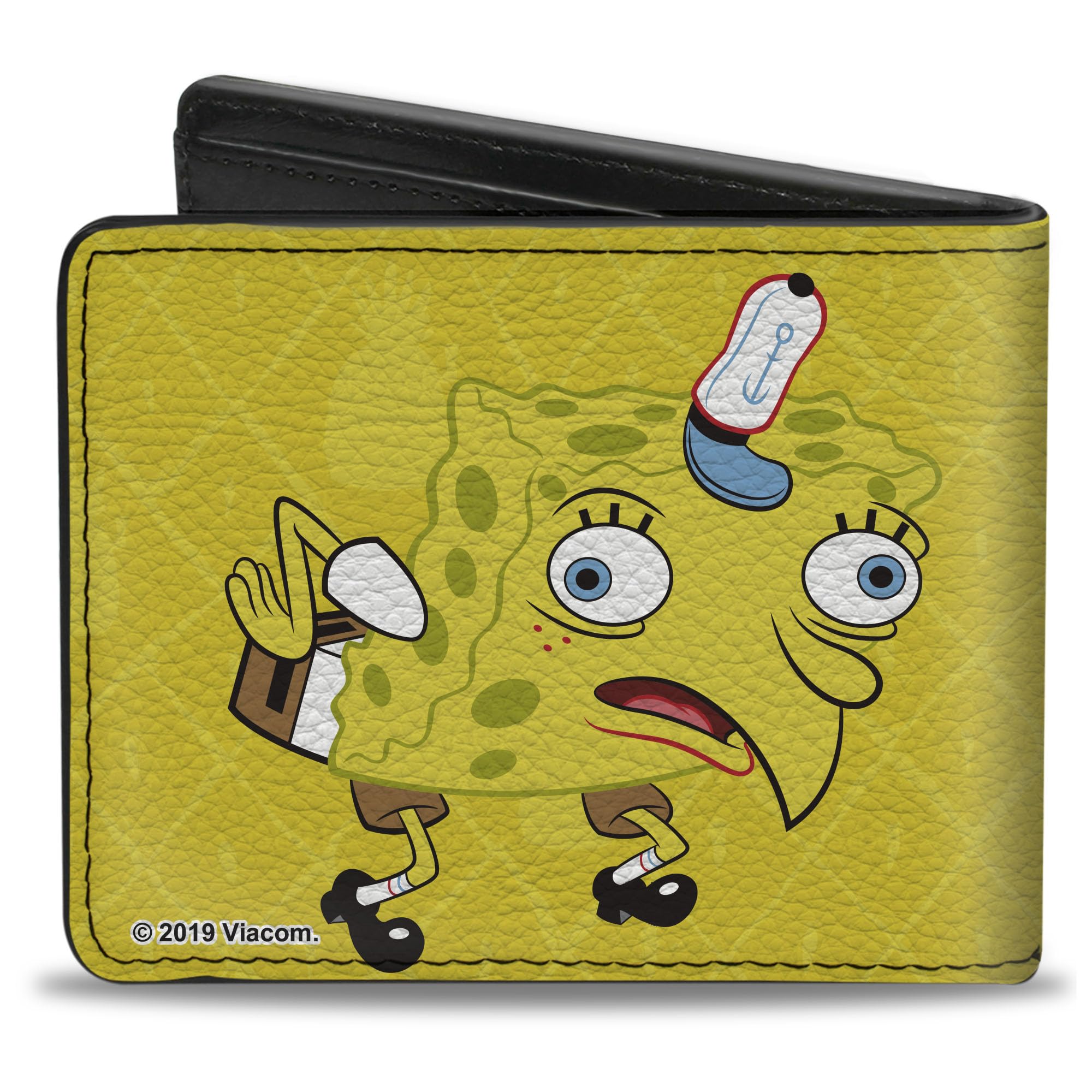 Buckle-Down Men's Nickelodeon Wallet, Bifold, Mocking Pose Pineapple Close Up Yellows, Vegan Leather, Spongebob Squarepants, 4.0