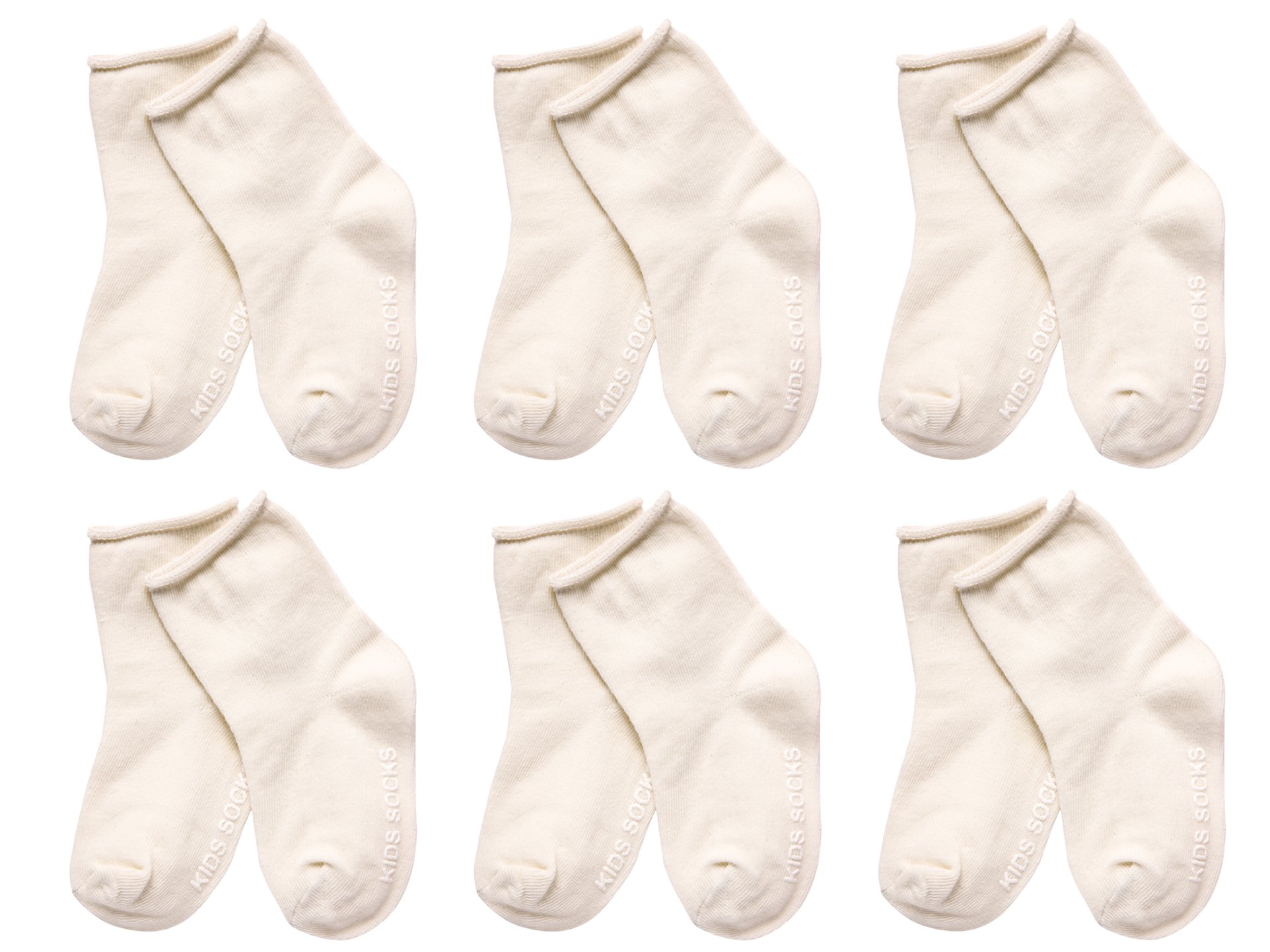 Alva Edison 6 Pack Loosen Plain Socks Stockings for Babies & Toddlers Girls & Boys with Anti-slip