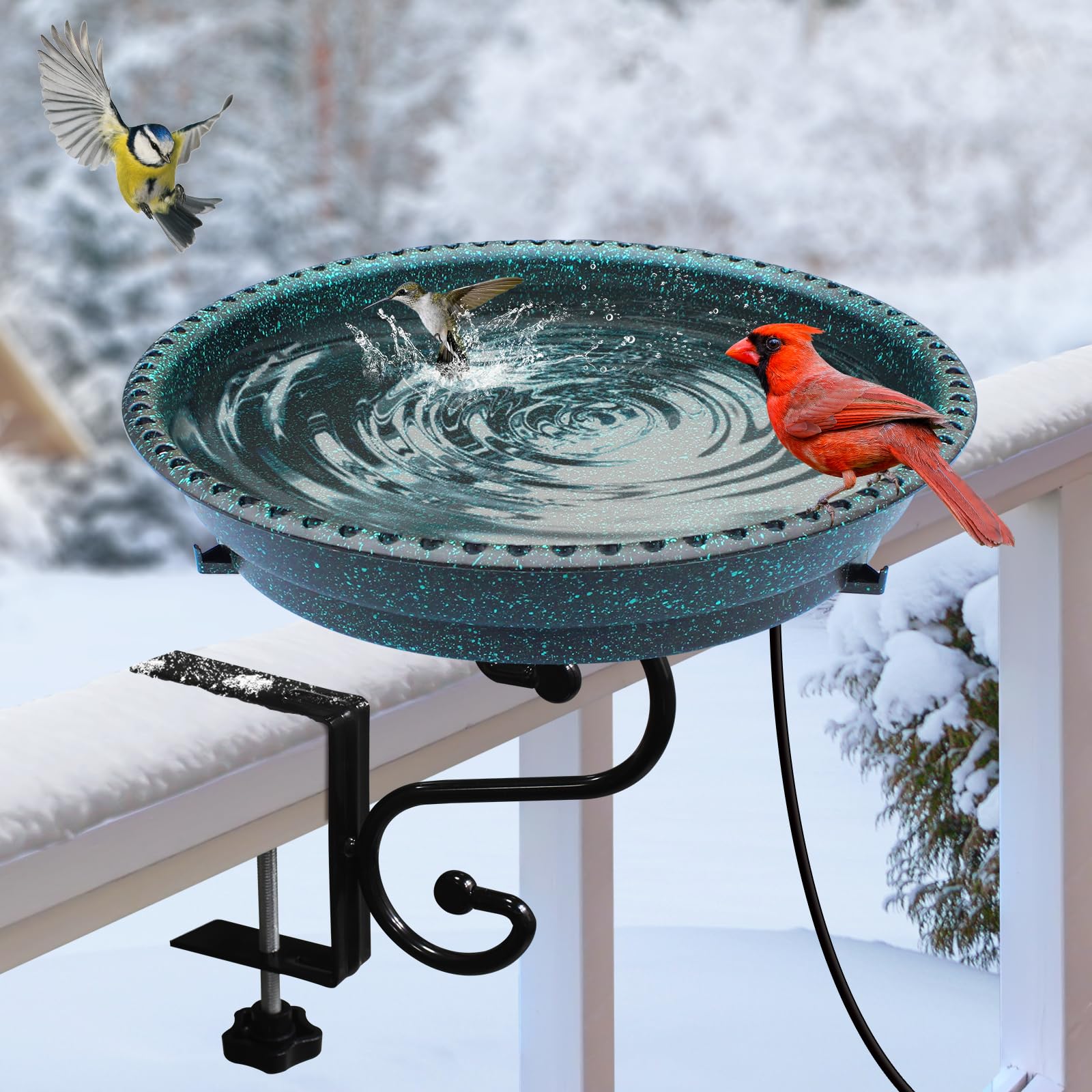 Bird Bath Railing Snapklik.com : Heated Bird Bath, 75W Thermostatically Controlled ...