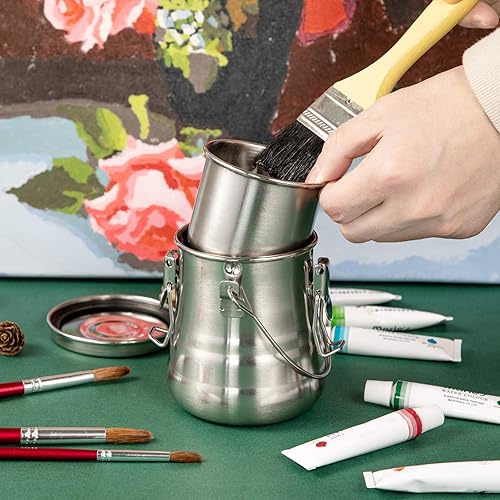 Miniatura 5 de MyLifeUNIT Arandela de pincel, limpiador hermético de cepillo de acero inoxidable para pintar (mediano)