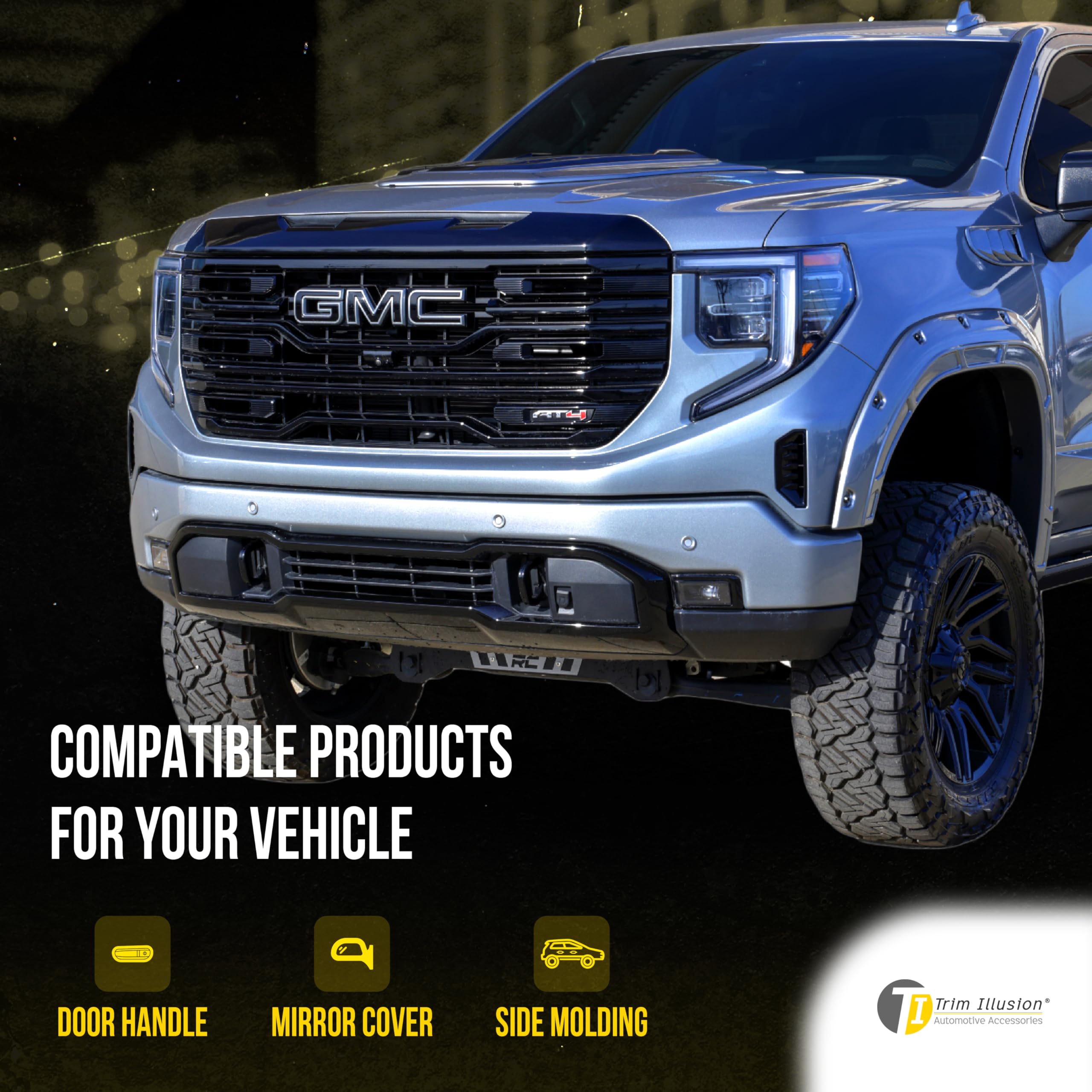 OEM Style Fit 2022-2025 GMC Sierra 1500 Glossy Black Denali Style Front ...