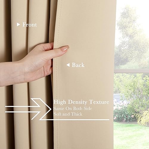 Miniatura 5 de PONY DANCE Cortinas opacas para dormitorio, con pestaña trasera y bolsillo para barra, cortinas con aislamiento térmico, cortinas de oscurecimiento