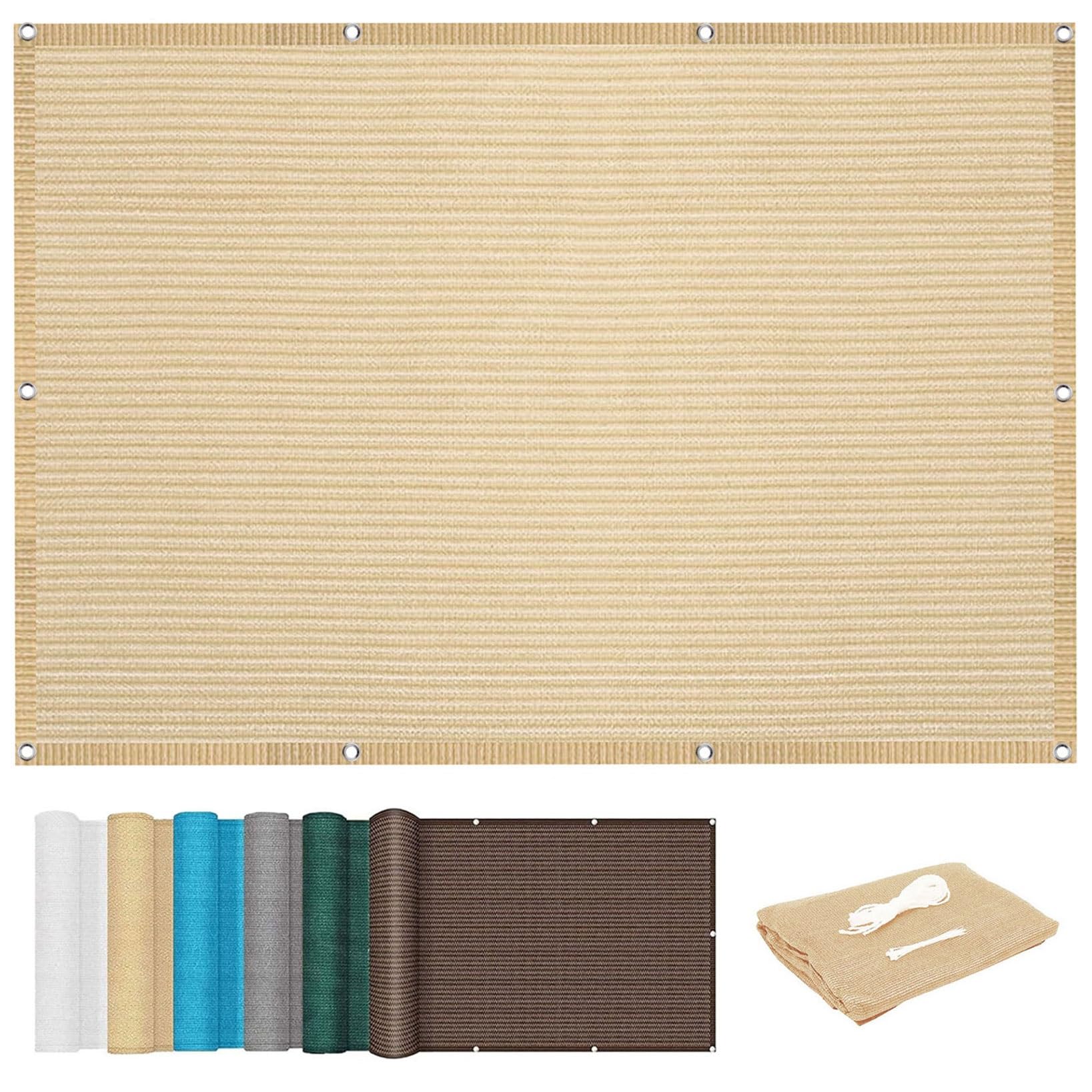 Filet d'ombrage respirant rectangulaire 4x6.5 m crème protection solaire jardin
