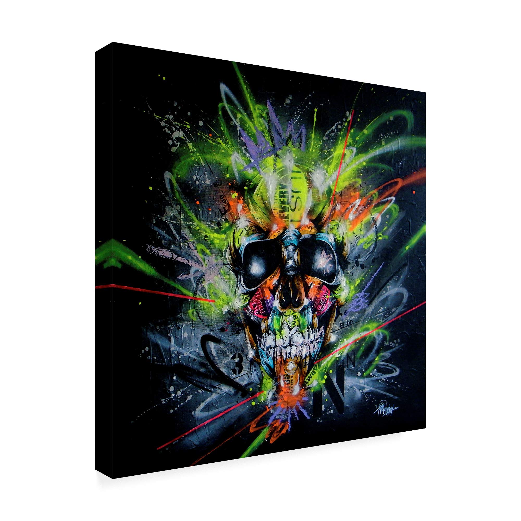 Trademark Fine Art ALI45970-C2424GG Neon Skull by Taka Sudo, 24x24