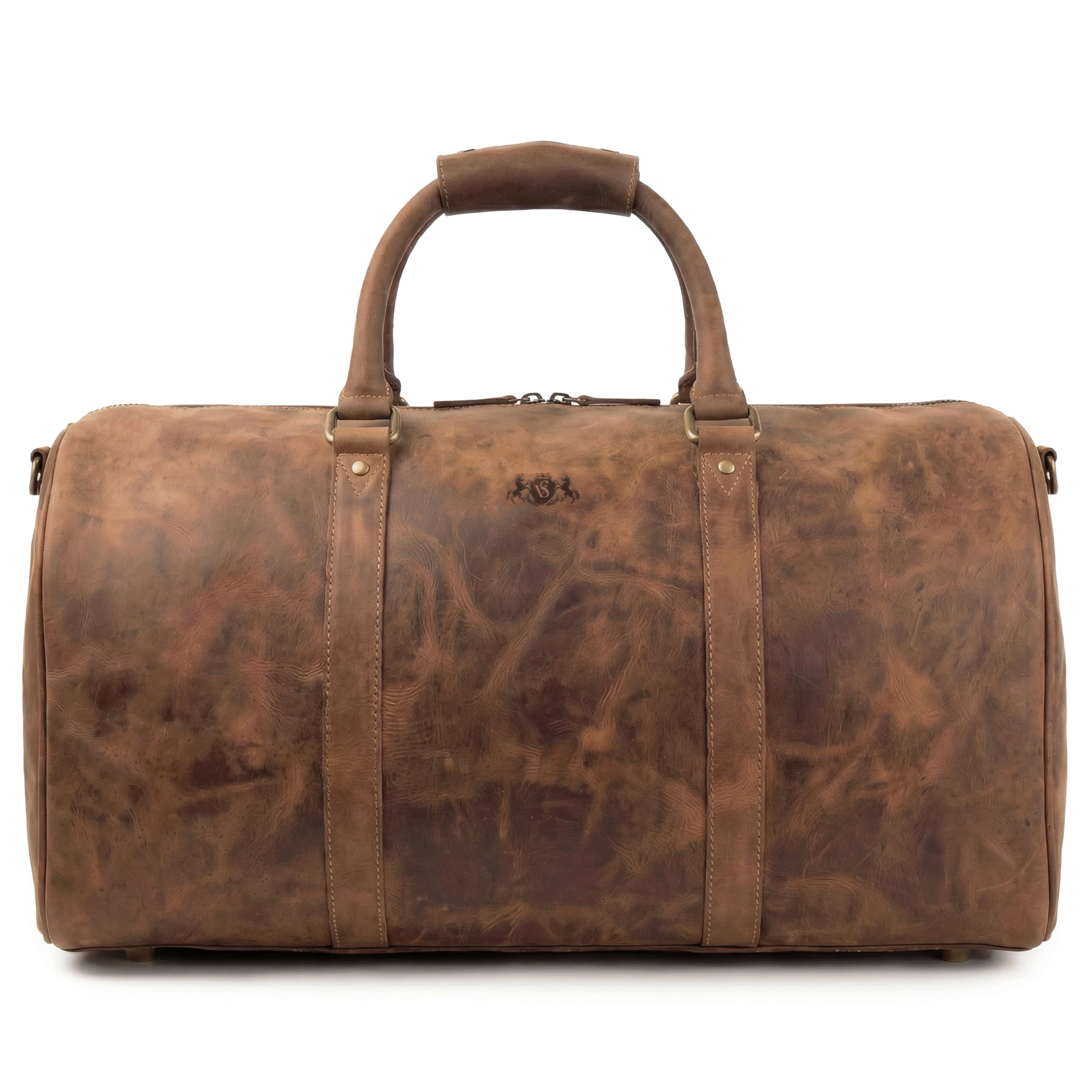 SID & VAIN große Weekender echt Leder Sporttasche Hank 55 cm XL Reisetasche Handgepäck Herrentasche mit Schultergurt Ledertasche Herren braun handgefertigt