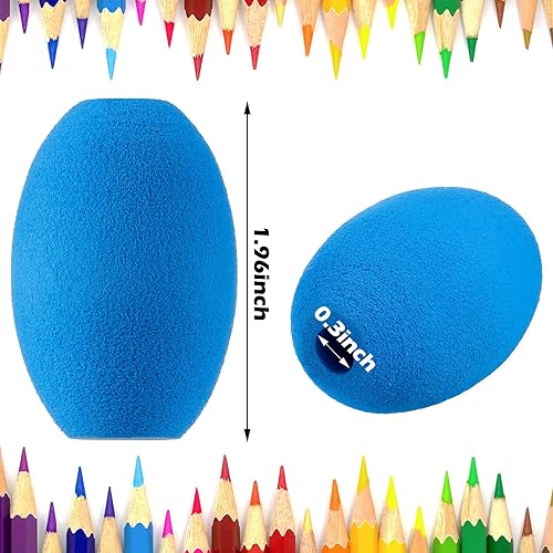 Miniatura 2 de Outus 12 empuñaduras para lápiz de huevo para adultos, agarre de escritura a mano para huevo, lápiz capacitivo, espuma acolchada suave para