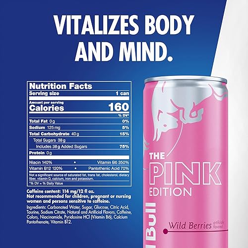 Vista 78 de Red Bull Yellow Edition - Bebida energética tropical, con 80 mg de cafeína más taurina y vitaminas B, 8.4 onzas líquidas, paquete de 24 latas