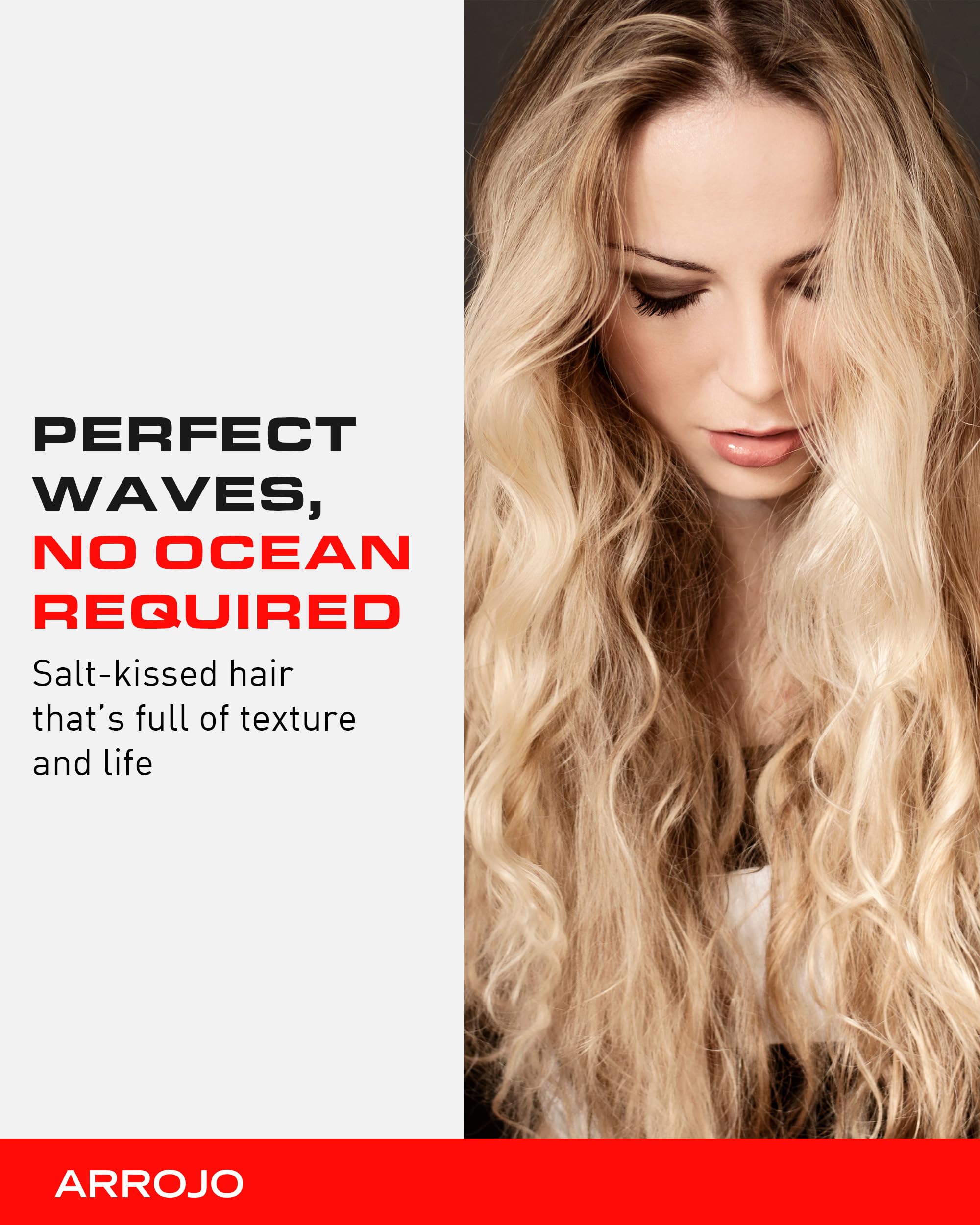 Arrojo Wave Mist Sea Salt Spray – Sulfate & Paraben-Free Sea Salt Hair Texture Spray – Adds Beach Waves, Volume, & Light Hold for All Hair Types, 8.3 fl. oz.