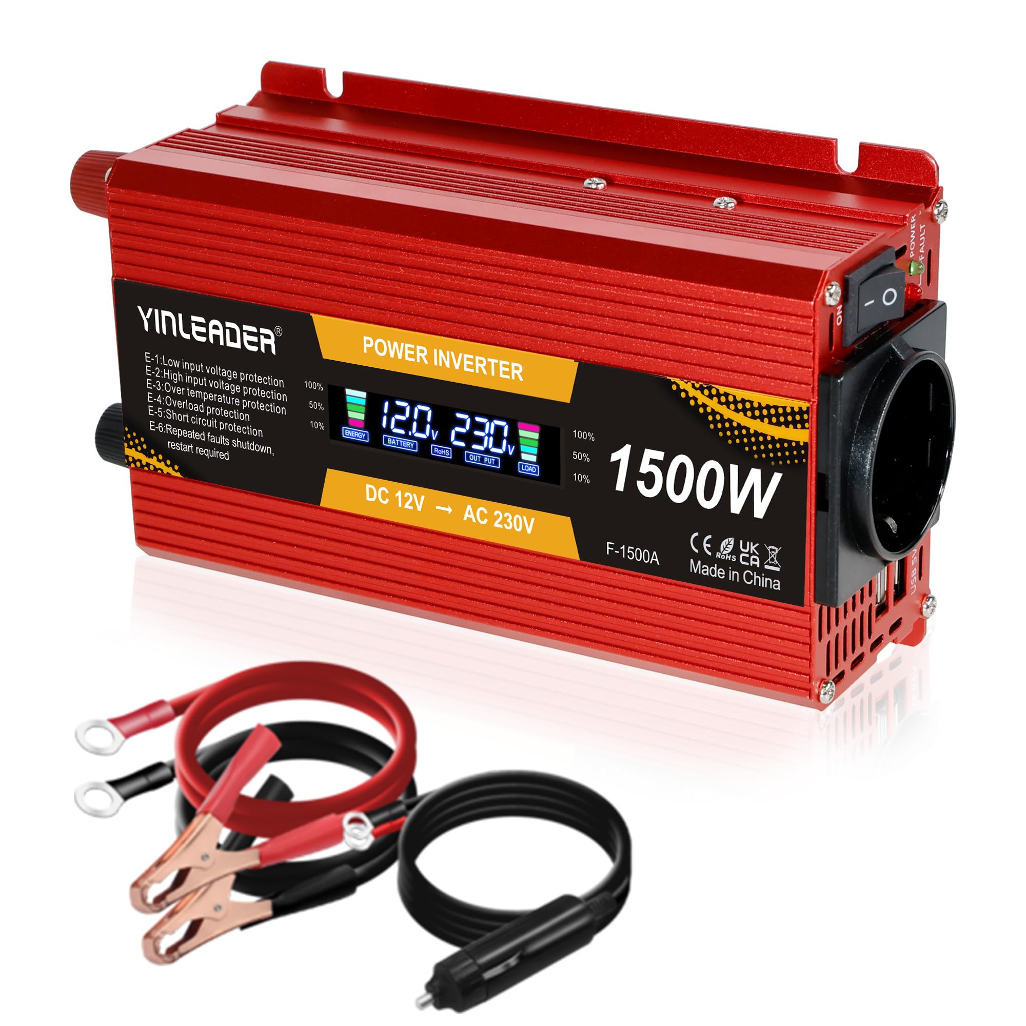 Inversor De Corriente Coche 12v A 110v 2000w 2 Ca Y 1 Usb | Envío Gratis