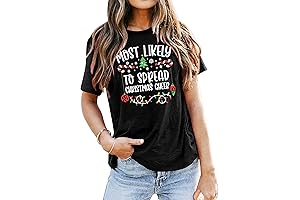 Merry Christmas Shirt Womens: Most Likely to Spread Christmas Cheer T-Shirt