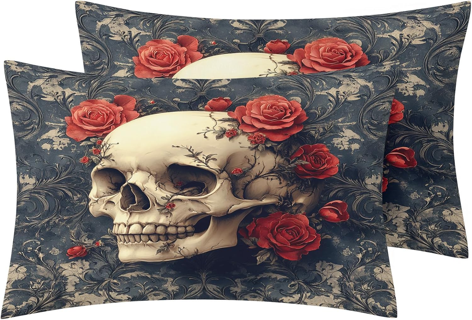 Generic Death Moth Pillow Cases Queen Size Set of 2 - Decorative Zipper Pillowcases, Soft Breathable Microfiber, Boho Moon Star Witchy Design Pillow Covers, Witch Gothic Decor for Home SLS&33