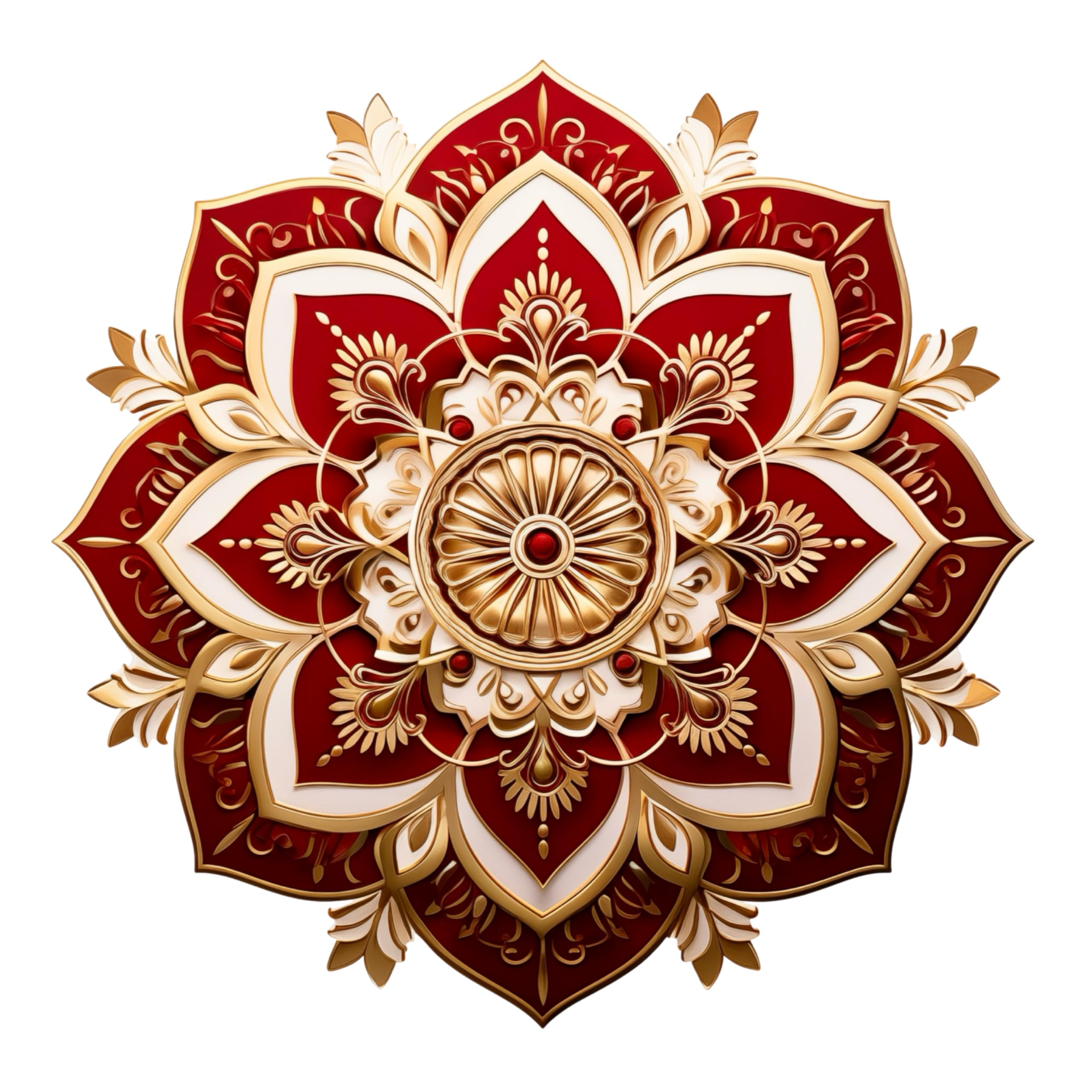 Red Mandala Vinyl Decal Stickers, Cover Marks, Qty:4, 1@ 20cm Tall Ideal for Toilets, Car, Wall or Laptop. 3@ 7cm Tall Ideal for Phone & Cups, Vibrant Buddhism Zen Graphics (Mandala red)