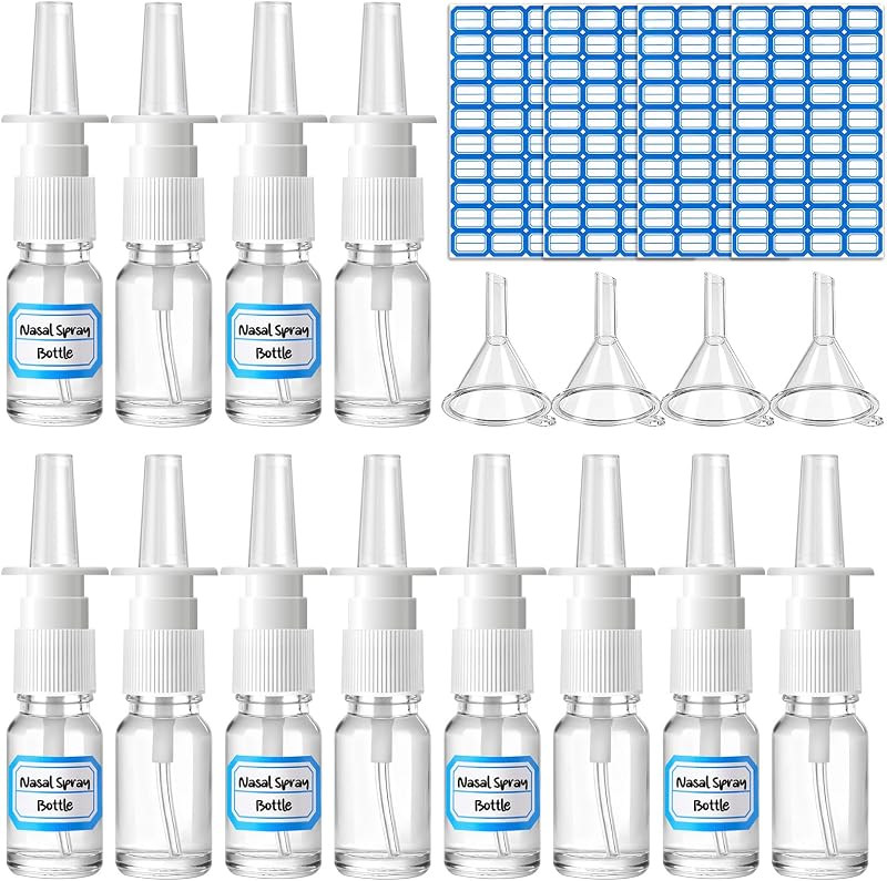 Frascos de spray nasal de vidro ZHWKMYP, 10 mL, Pacote com 20