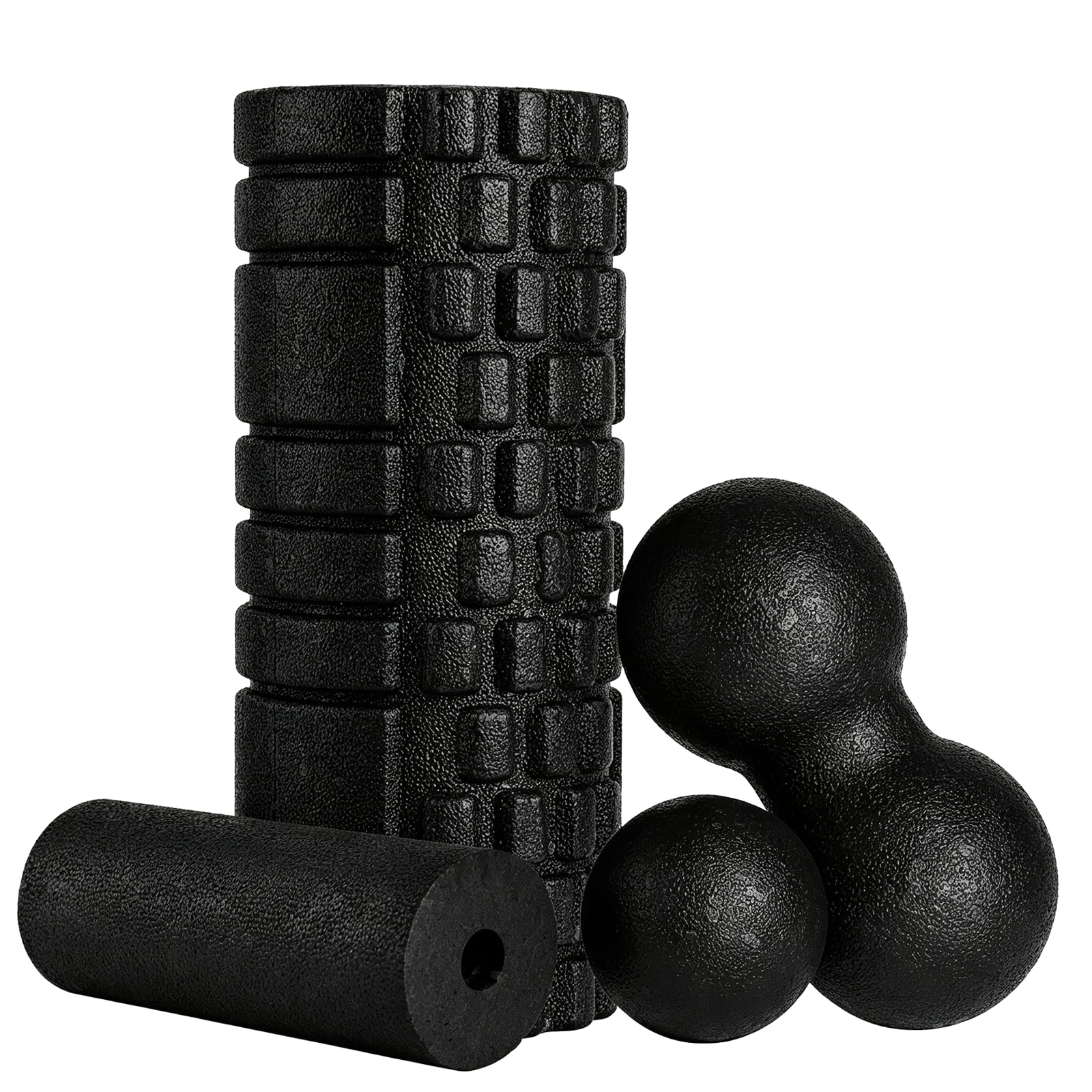 3D Faszienrolle Set Blackroll Foam Roller Faszien Set mit Faszienball Mini Faszienrolle Klein und Duoball für Yoga Faszien Training von Muskeln