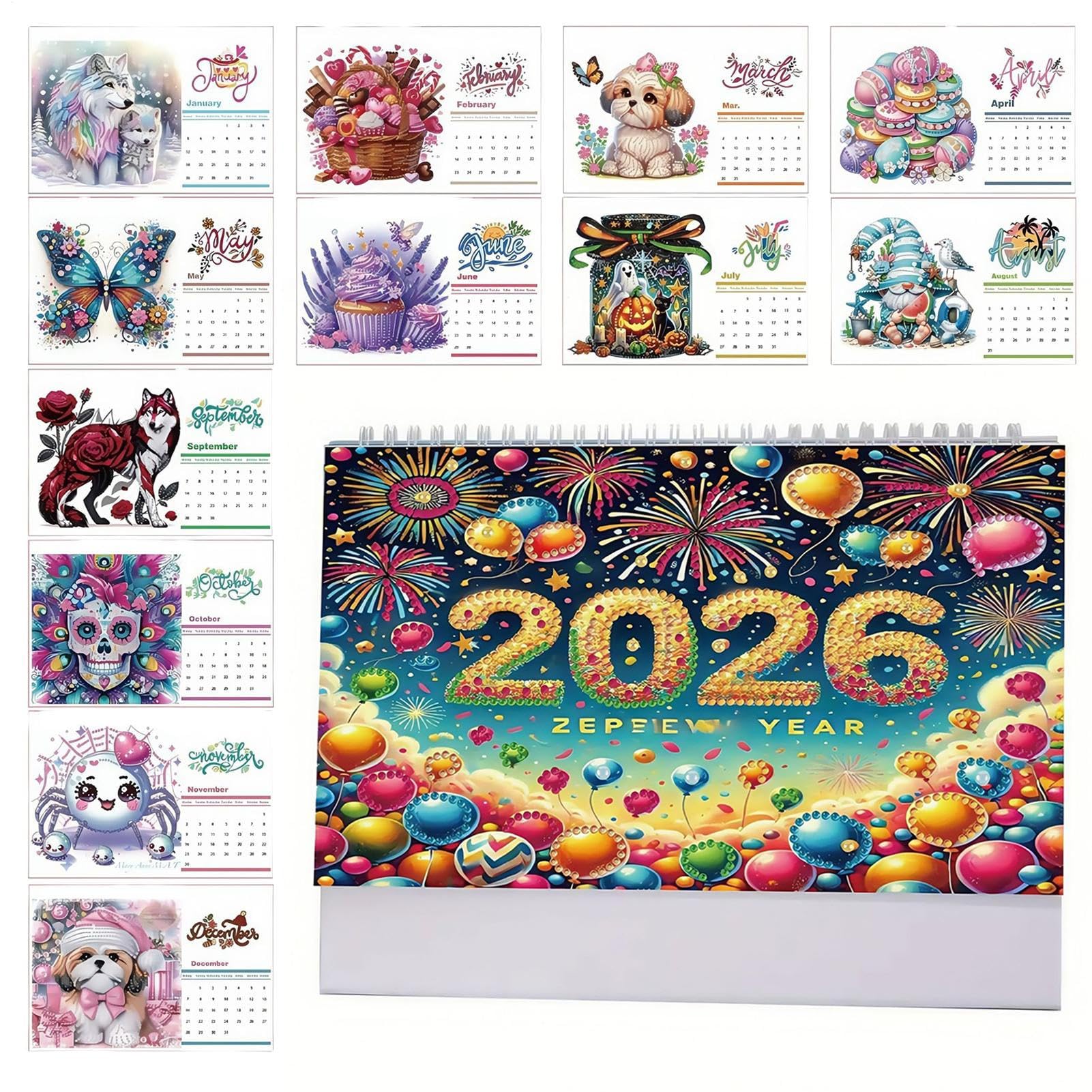 Calendrier de bureau à strass 2026, le cadeau d'organisation idéal - 8