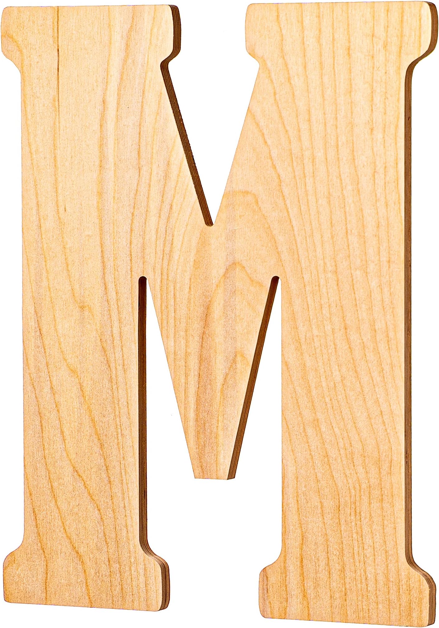 UNFINISHEDWOODCO Unfinished Vintage Large Monogrammed M, 15 Inch Tall Wood Letter, 15"
