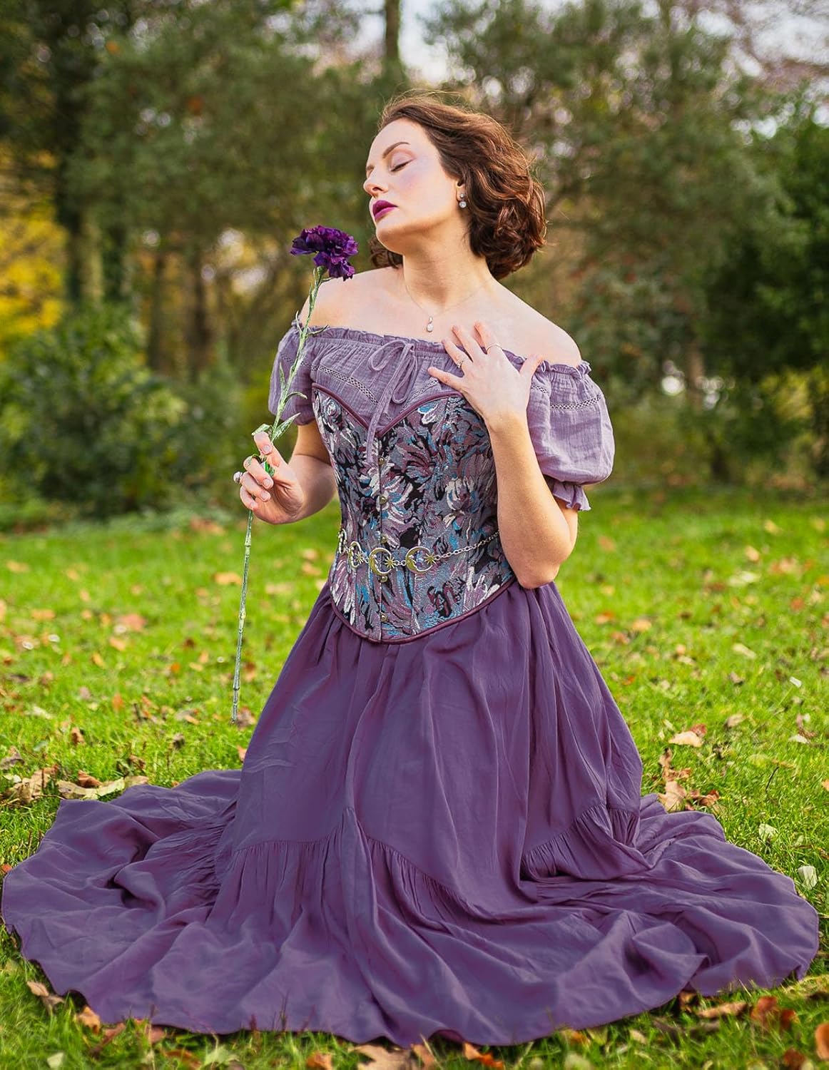 Scarlet Darkness Maxi Skirts for Women High Waist Renaissance Skirt Long Skirt with Pockets - Image 6