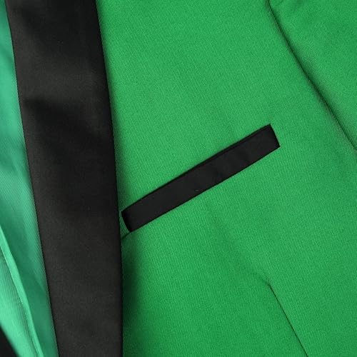 Miniatura 7 de YFFUSHI Chal de traje de 2 piezas para hombre, esmoquin con solapa, un botón, sólido, ajustado, chaqueta y pantalones