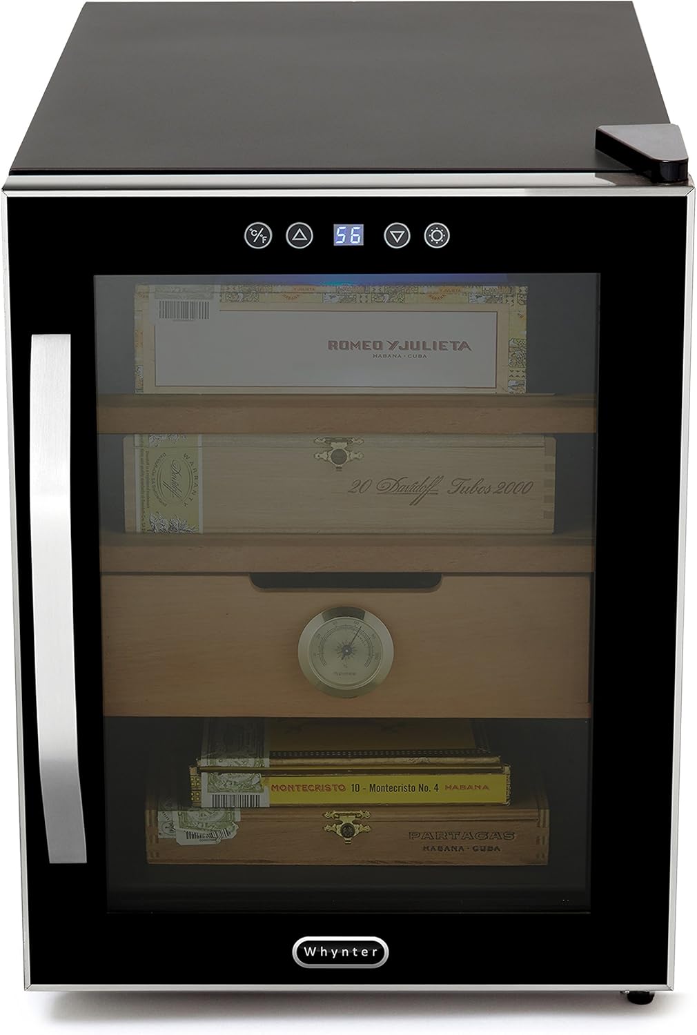 Whynter CHC-122BD Elite Touch Control Stainless Cigar Cooler, Black Humidor, One Size, 1.2cubic feet