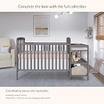 Dream On Me Anna 3-in-1 Convertible Full-Size Baby Crib & Changer with Storage in Steel Grey, GreenGuard Gold & BSA, Pinewood, Converts to Day & Toddler Bed, 3 Mattress Heights, 1″ Changing Pad